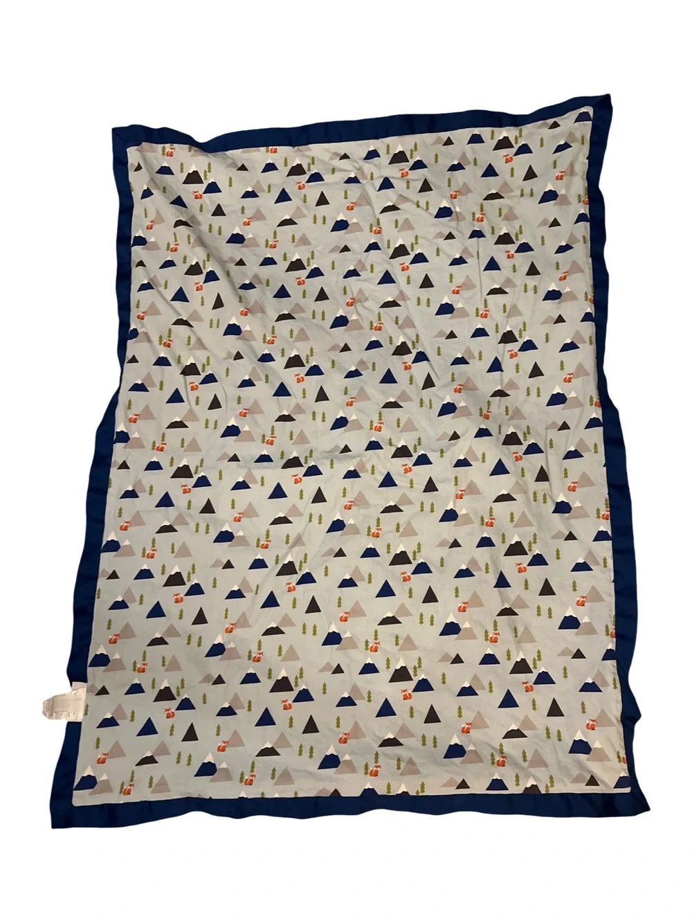The Peanutshell Blue Green  Chevron Mountains Minky Dot Baby Blanket Reversible